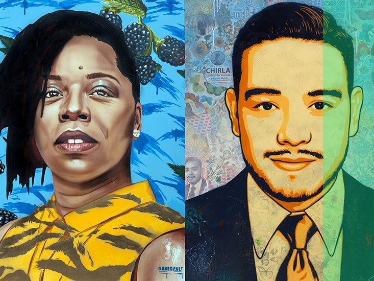 These portraits of activists were created for the exhibit UCLA: Our Stories, Our Impact.