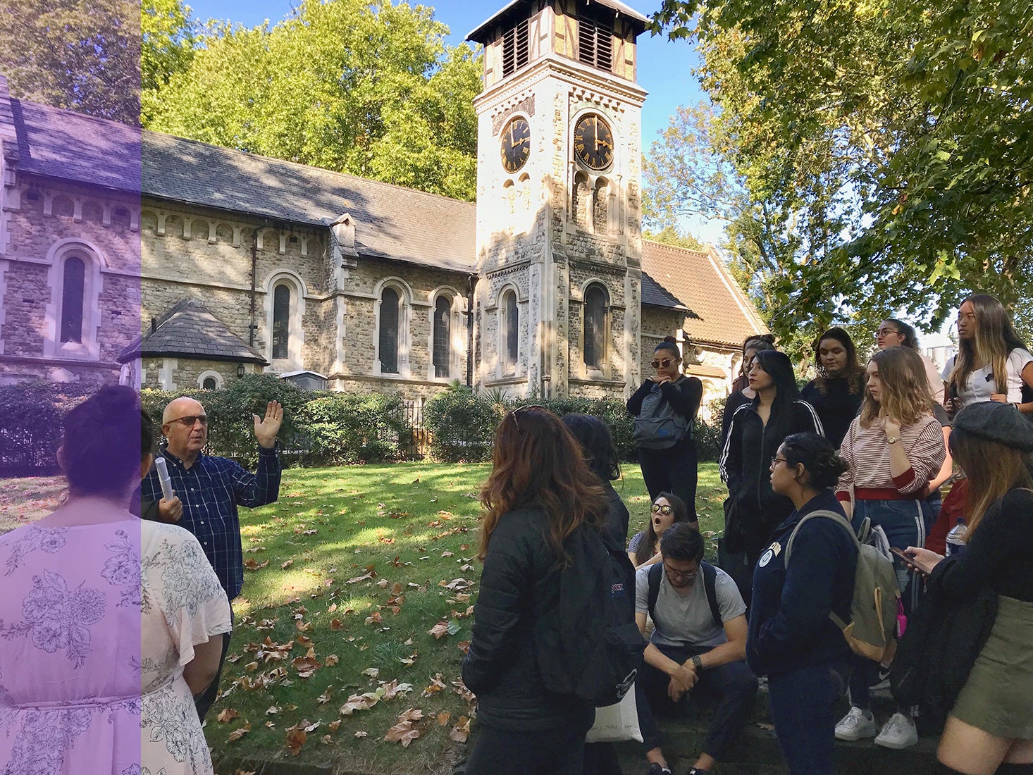  A group of students in England learn about the historic location they’re visiting.